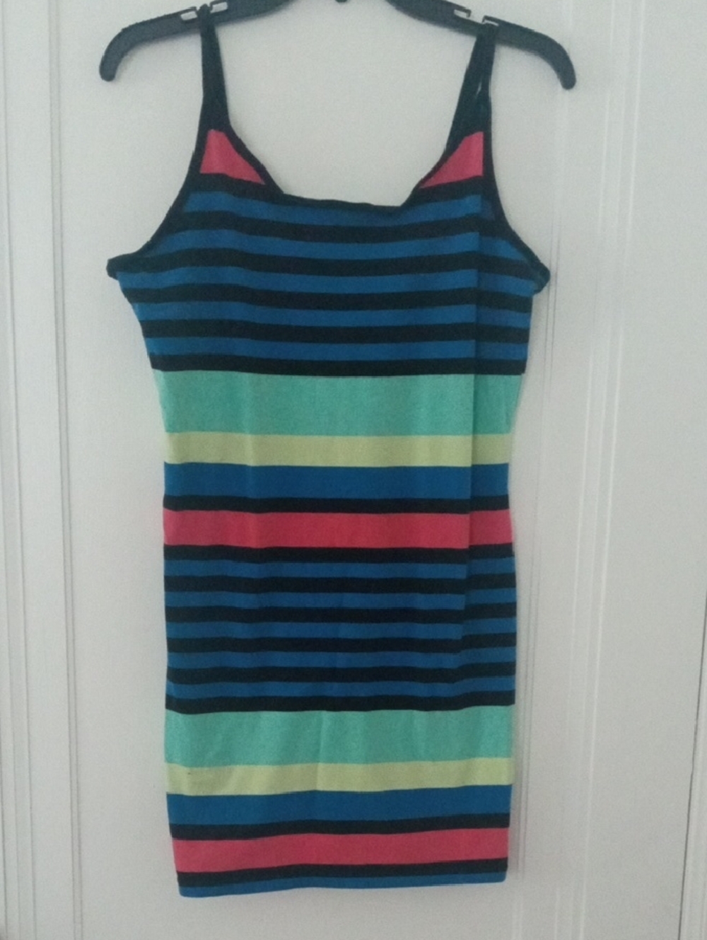 women small striped spaghetti strap dress